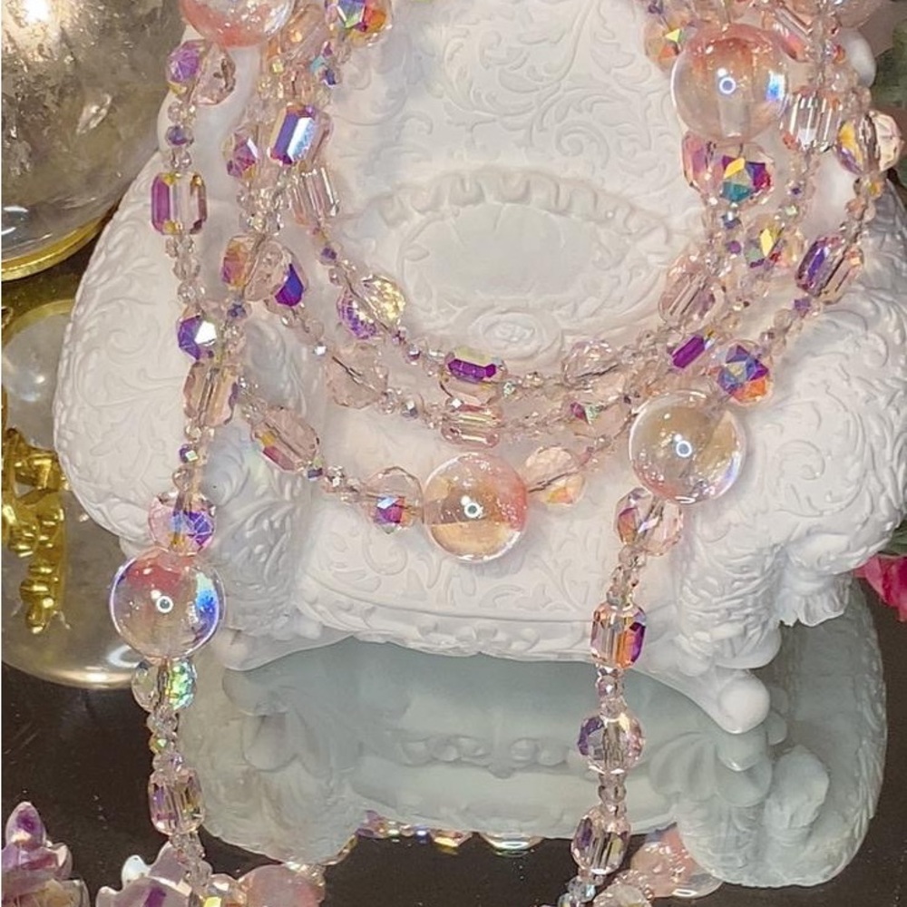 Chic Pink Crystal Beaded Phone accessory